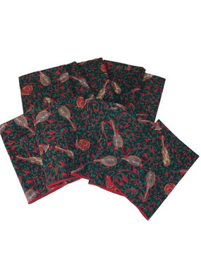 10 napkin SEW NEW DESIGNS LTD. Table Linens music Green Red Christmas Napkins